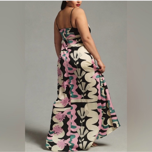 Anthropologie Oopscool Maxi Dress Graphic Print Dress  Floral Eclectic Medium - Picture 2 of 14